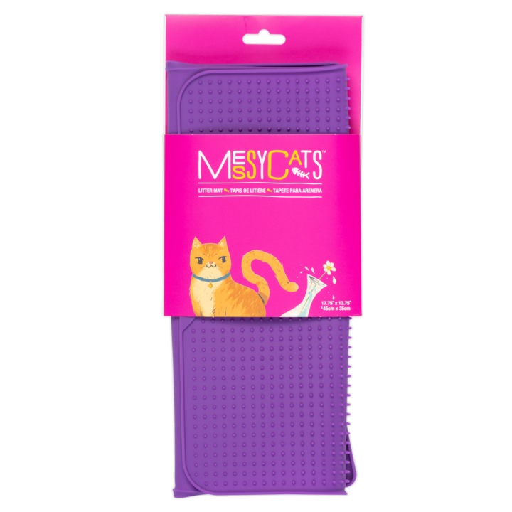 Messy Cats Purple Silicone Cat Litter Mat